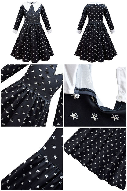 Girls Princess Dress Child Birthday Party Layered Disguise Kids Cosplay Halloween Fantasy Dark Gothic Dancing Costume 4-12Years