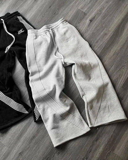 Calça Casual Bordada Cinza Y2k Camuflada Tática Funcional Masculina Feminina Premium Moletom com Cordão