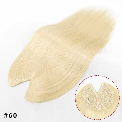 Extensões De Cabelo Humano Com Presilha Em V Para Mulheres Com Topo Invisível Castanho Loiro Destaque Para Mulheres Cabelo Liso Brasileiro Remy 16 Polegadas