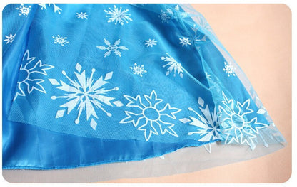 Girls Ice Snow Princess Cosplay Dress with Long Cloak Kids Outfit for Halloween Carnival Birthday Theme Party Role?Play Dress?Up