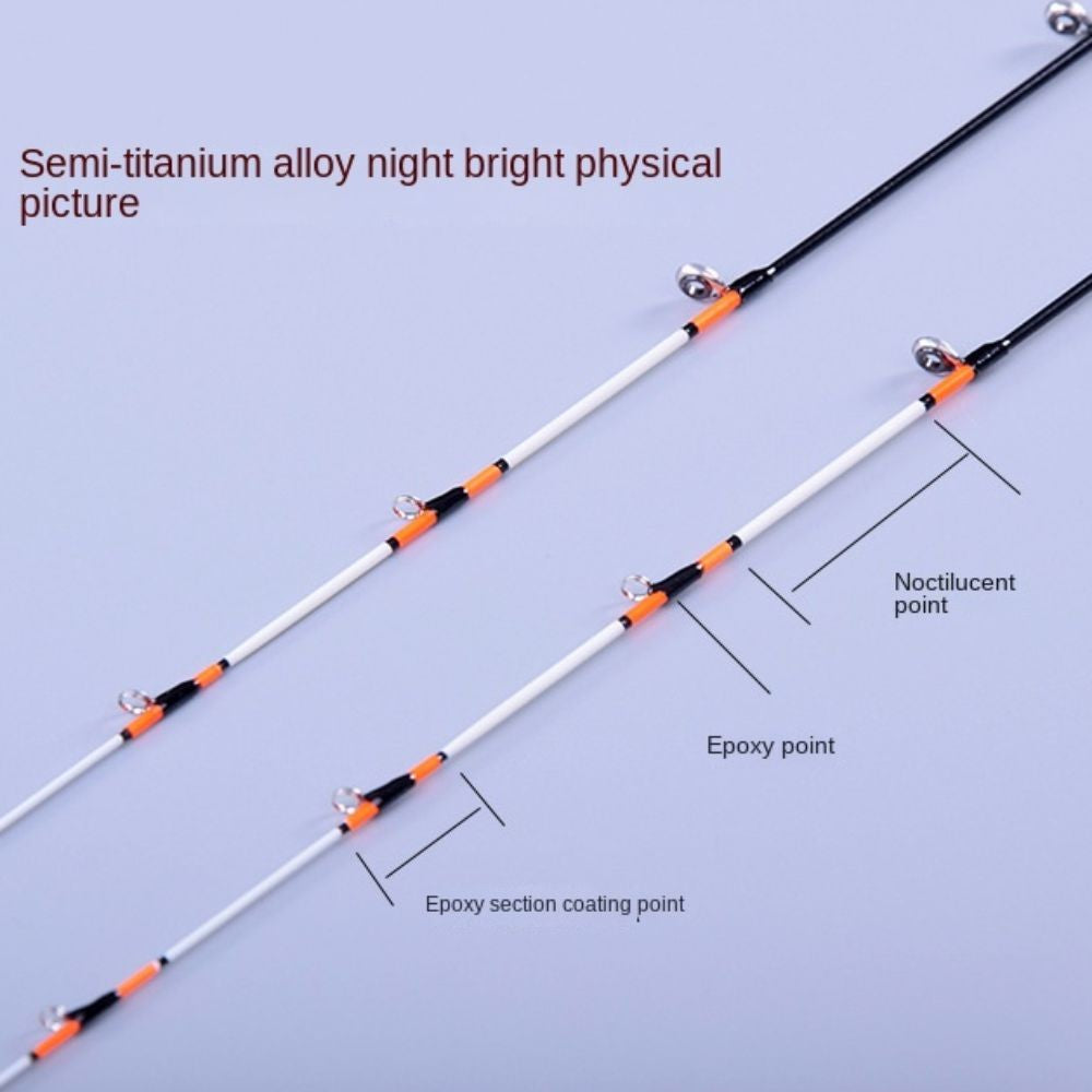 Fiberglass/Carbon Half-titanium Fishing Rod Tip Retractable Half/All Titanium Alloy Carbon Fiber 45/55/60cm Winter