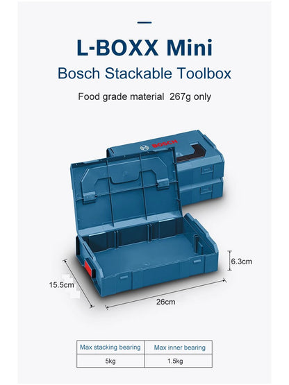 Maleta de Ferramentas Bosch Antichoque Caixa de Ferramentas Durável Kit de Ferramentas Multiuso Caixa de 6 Compartimentos Removíveis Caixa de Ferramentas Portátil e Empilhável