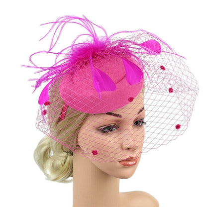 Handmade Large Women Feather Floral Hair Fascinator Hat Headband Accessories New Fedoras