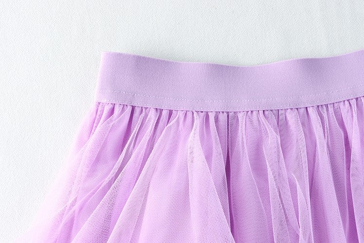 TIGENA Tutu Tulle Long Skirt for Women 2023 New Summer Korean Aesthetic Cute Irregular Mesh High Waist Maxi Skirt Female Purple