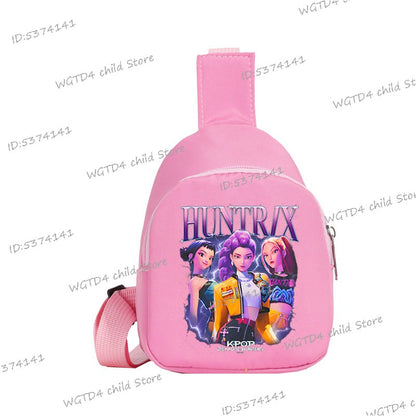 Bolsa de Peito Infantil New Kids KPop Demon Hunters Estampada Leve de Ombro Único Transversal Bolsa de Peito para Meninas Meninos Filme Quente