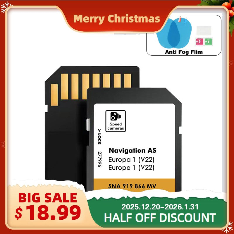 NEW for VW Discover Media Navigation AS V22 Map UK Europe 2025 Sat Nav 5NA 919 866 MV SD Card 32GB
