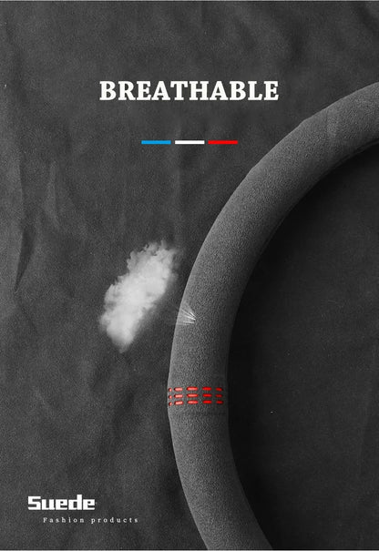 Capas para Volante de Carro Couro Bovino Camurça Capa de Volante Universal 37-38cm Respirável Acessórios para Carro