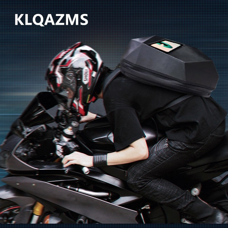 KLQDZMS Motorcycle Backpack LED Light-emitting Waterproof Motorcycle Helmet Shoulder Bag Men's ABS + PC Laptop Riding Schoolbag