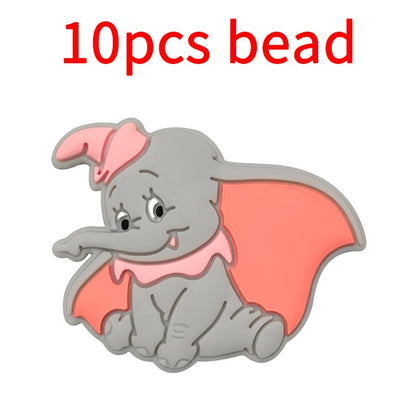 10pcs Mickey Minnie Silicone Pacifier Clips Food Grade Teethers For Baby DIY Baby Soother Nursing Pacifier Chain Accessories