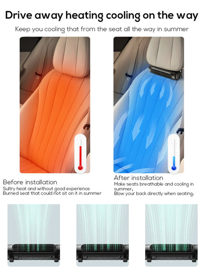 Vissko Portable Car Seat Fan for Front Rear Seat Passenge USB Powered Headrest Cooling Air Fan Adjustable Strap Car Interior Fan
