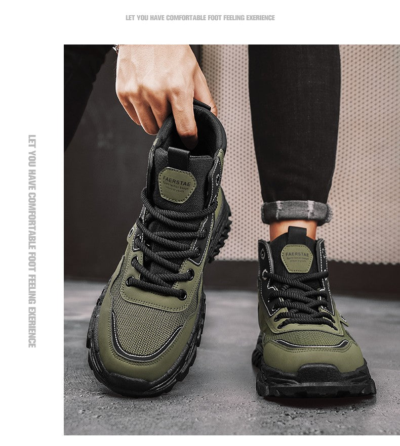 Botas de trabalho masculinas de inverno com cadarço, sapatos masculinos quentes de segurança, plataforma, tamanho 44, promoção, designer, antiderrapante, moda