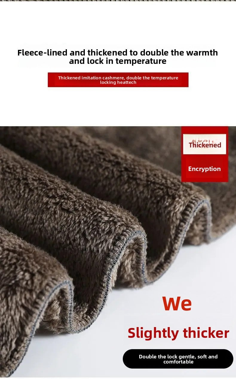 Thickened Fleece Lamb Velvet Large Size Corduroy Wide Leg Casual Straight Leg Pants Women Autumn Winter Special Thick Shiny Casu