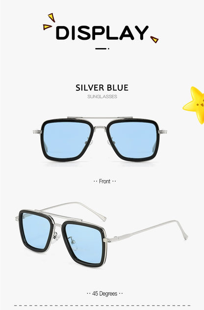 Óculos de Sol Infantis Polarizados de Luxo Estilo Tony Stark Óculos de Sol Quadrados para Crianças Meninos Meninas Oculos Retrô Homem de Ferro