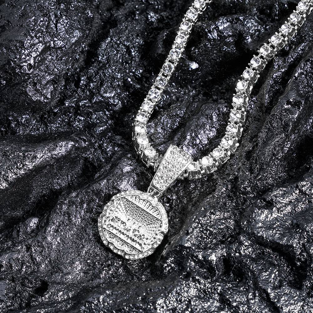 Colar Pingente Última Ceia Delicado Brilhante Joias Masculinas Combinando Corrente Tênis Iced Out 4mm Moda Masculina Estilo Hip Hop Presente Feminino