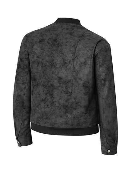 Men'S Motorcycle Jacket - Windproof Thermal Zip-Up Biker Coat with Stand Collar, Full-Zip Closure, Front Pockets - Lightweight N