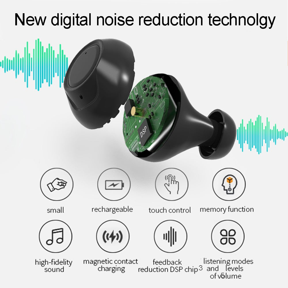 2024 New Mini Digital Hearing Aid Rechargeable Adjustable Tone Hearing aids for deafness elderly Moderate to Severe Loss Ear Aid