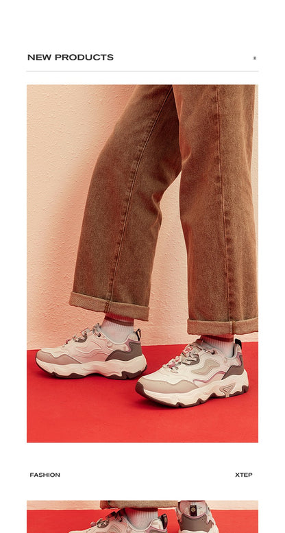 Xtep Star Trails 2.0 Women's Low Top Casual Shoes 2025 Spring Breathable Non-slip Thick Sole Leisure Sports Shoes 975118320005