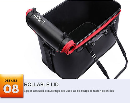 WALK FISH Bolsa de Pesca Espessa Dobrável de EVA Balde de Pesca Portátil Caixa de Peixe Vivo Armazenamento ao Ar Livre Bolsa Impermeável para Acampamento e Caminhada