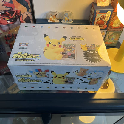 100% Original Pokémon PTCG Escarlate e Violeta Bochechas Fofas Juntos Caixa Surpresa Pikachu Cartas Colecionáveis Chinês Simplificado Brinquedo Presentes