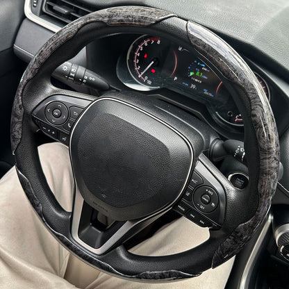 1 par de capas para volante de carro, impulsionador de microfibra, acessórios decorativos internos automotivos, fibra de carbono universal