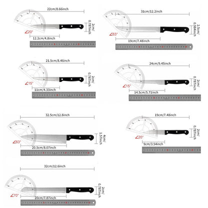 ZENG Conjunto Completo de Facas de Chef com 15 Peças, Conjunto de Facas de Cozinha de Aço Inoxidável com Tesoura, Afiador, Suporte de Madeira Maciça, Ferramenta de Culinária