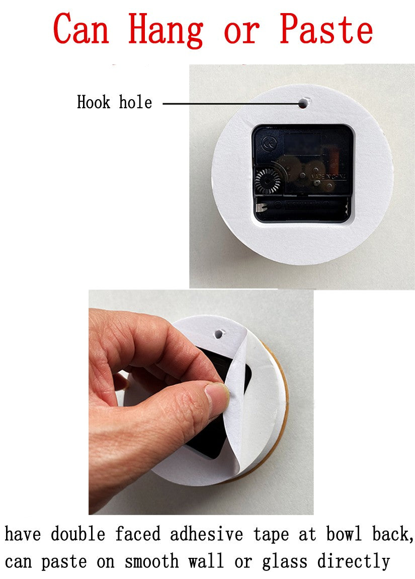 Wooden Round Plastic Cover With Sweep Movement Gold Long Hands DIY Wall Clock