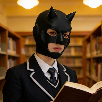 Sexy Women's Full Face Mask, Cat Ear Latex Mask, Halloween Cosplay Prop & Masquerade Costume Headpiece
