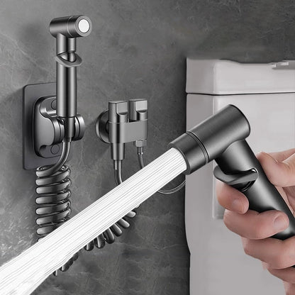 Toilet companion 1 in 2 out flush spray gun faucet bidet booster nozzle bathroom flush gun high pressure household