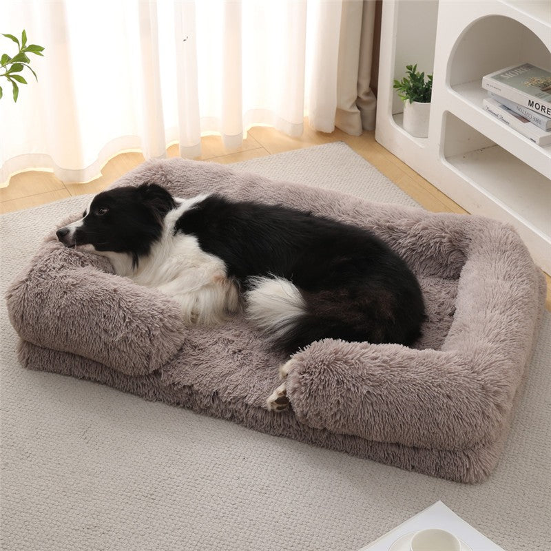 Sofá-Cama Luxuoso de Inverno Quente para Cães Grandes Colchonete de Gato Casa Almofada Sofá-Cama para Animais de Estimação Grandes e Pequenos