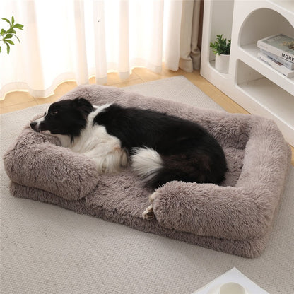 Sofá-Cama Luxuoso de Inverno Quente para Cães Grandes Colchonete de Gato Casa Almofada Sofá-Cama para Animais de Estimação Grandes e Pequenos