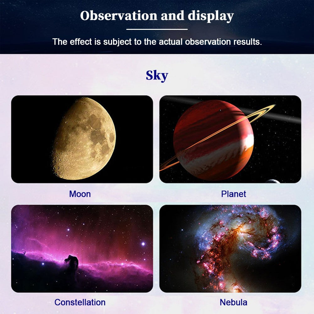Telescópio Astronômico 150X, Refrator de Abertura de 70mm, Telescópio Portátil de Viagem com Adaptador de Celular e Controle Remoto Sem Fio