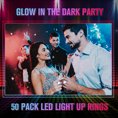 LED Light Up Diamond Rings, Flashing Glow in the Dark Party Favors for Bachelorette, Wedding, Bridal Shower, Birthday Kids
