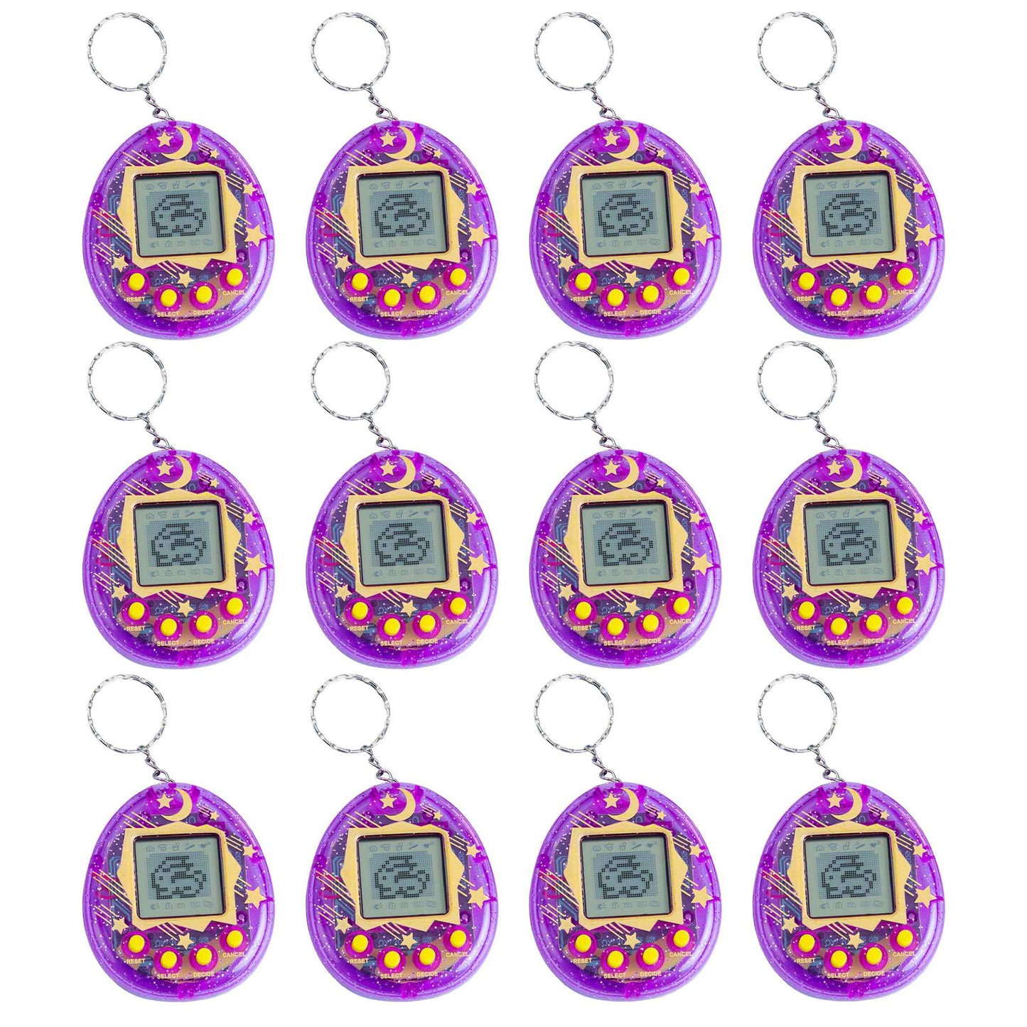 64-6PCS Virtual Pet Keychain Tamagotchi Electronic Toys for kids Video Game Party Favors Birthday Gifts School Classroom Prizes