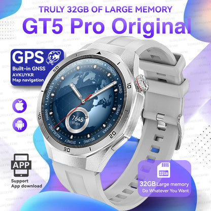 GT5 Pro Smart Watch Global Version 32GB Memory GPS navigation NFC Music Video play Call Titanium alloy Waterproof Smartwatch 5