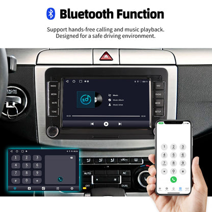 7" Car Stereo Android 14 For VW Volkswagen Jetta Passat Golf MK5 MK6 Apple Carplay GPS Navigation FM Radio WiFi SWC Head Unit BT