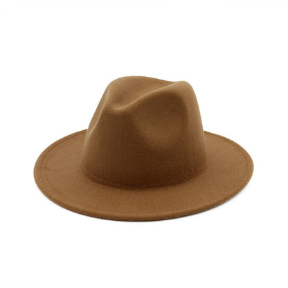 Chapéu Fedora de Feltro de Lã Novo para Mulheres e Homens, Elegante para Outono Inverno, Chapéus de Inverno para Senhoras e Cavalheiros, Casamento, Igreja, Jazz, 55-60CM Gorros