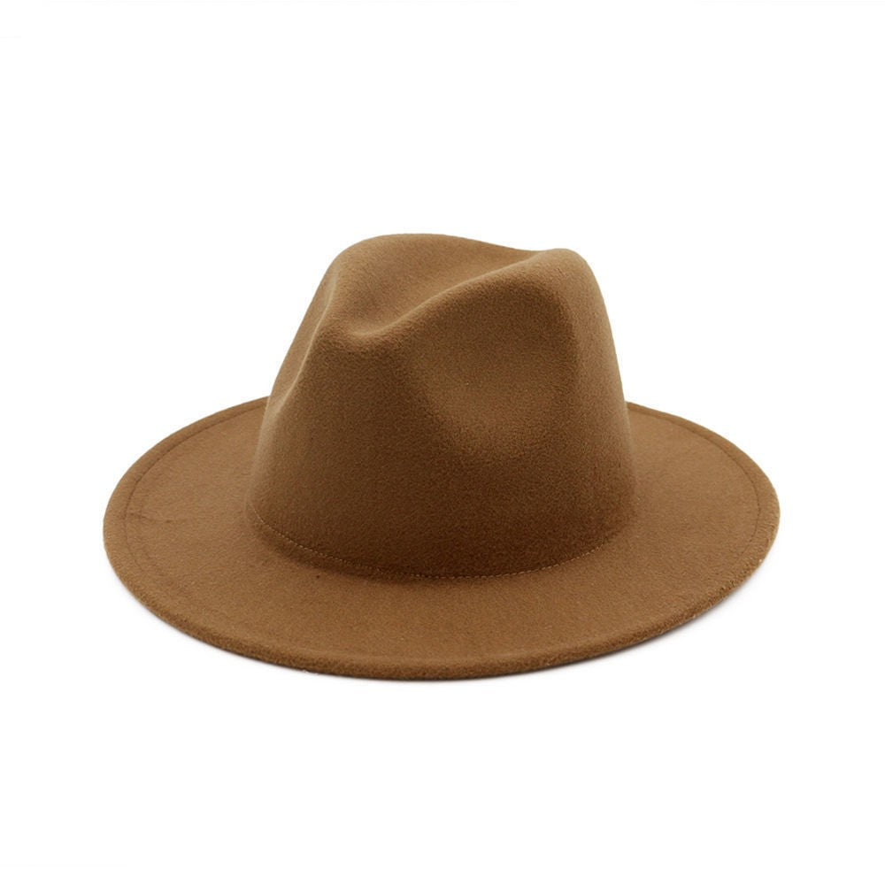 Chapéu Fedora de Feltro de Lã Novo para Mulheres e Homens, Elegante para Outono Inverno, Chapéus de Inverno para Senhoras e Cavalheiros, Casamento, Igreja, Jazz, 55-60CM Gorros