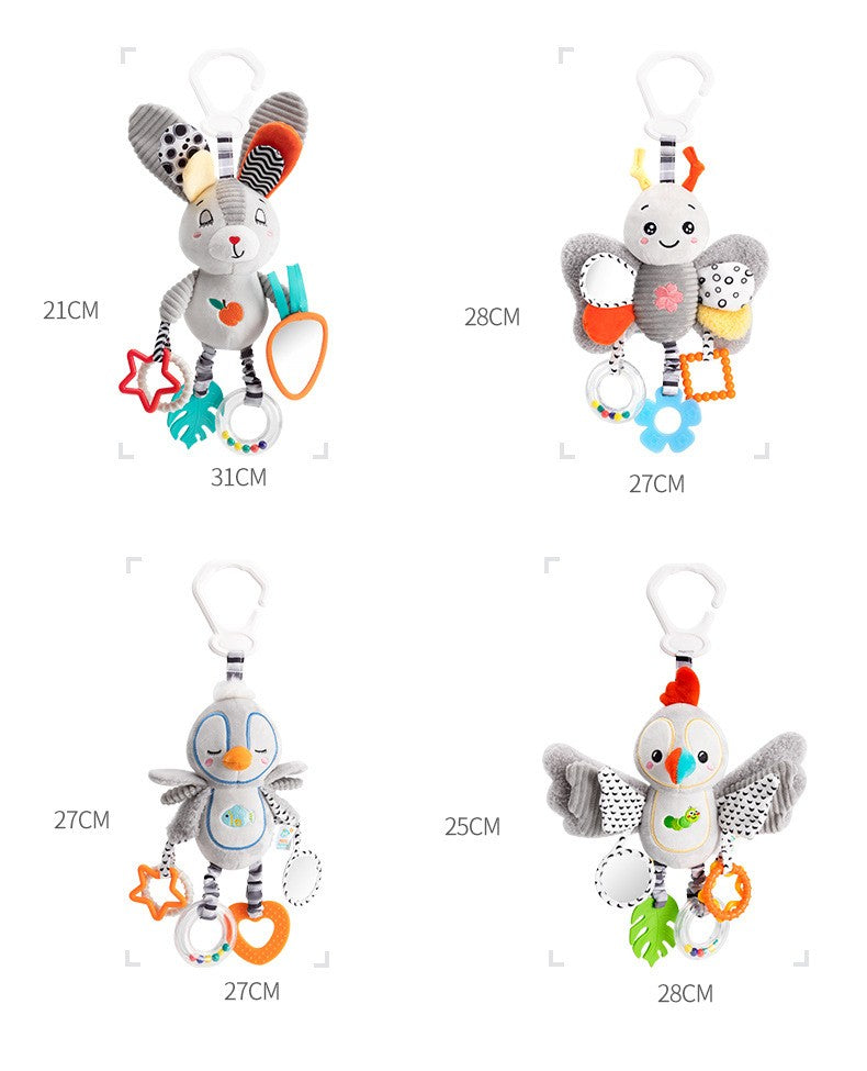 Chocalhos de Bebê Móbiles Desenho Animado Sino Animal Brinquedo Crianças Educação Precoce Desenvolvimento Sensorial Aperto de Mão Coelho Pinguim Chocalhos Brinquedos Presente