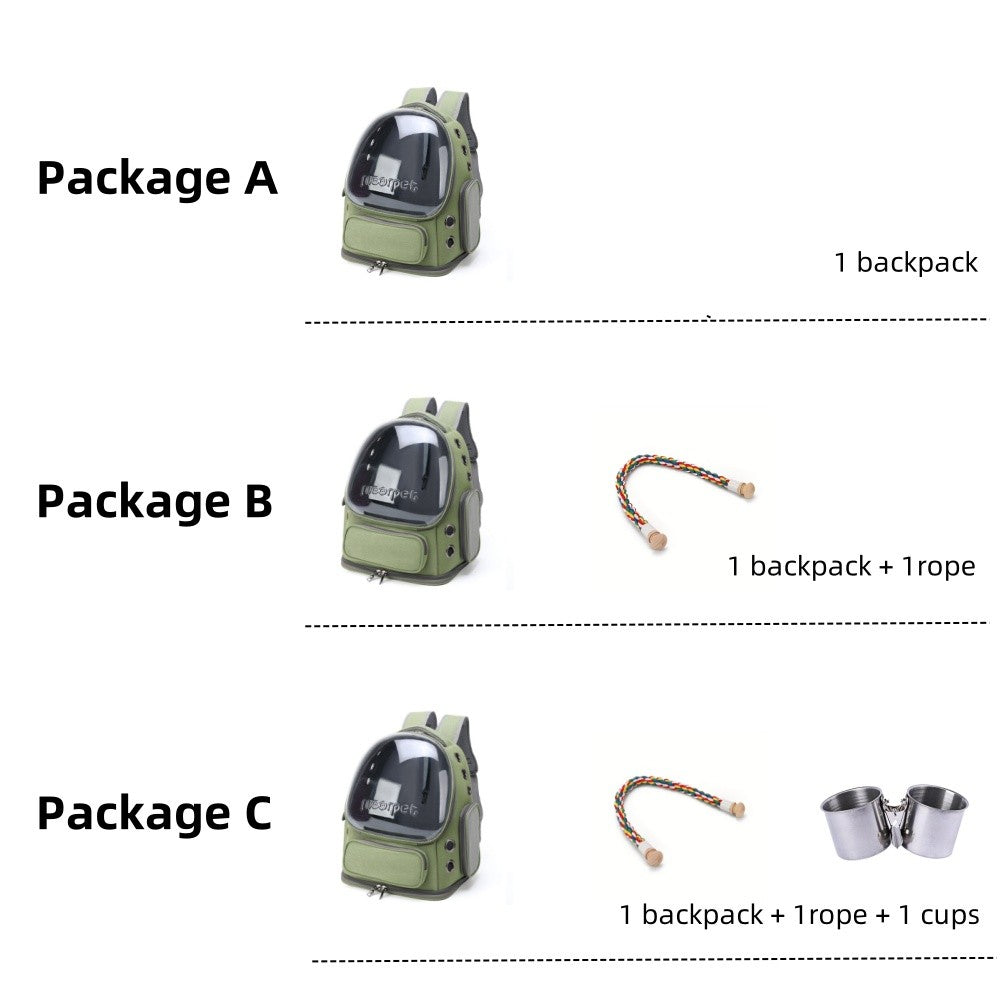 Mochila Transportadora para Pássaros, Gaiola de Viagem para Papagaios com Poleiro e Comedouros para Papagaio e Calopsita para Visitas ao Veterinário, Acampamento, Caminhada, Viagem