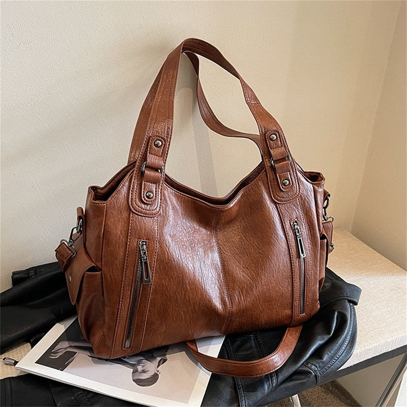 Bolsas de Ombro com Compartimento Interno Macio de Alta Qualidade Cores Contrastantes Bolsas Transversais para Mulheres Bolsas de Mão de Couro PU Modernas