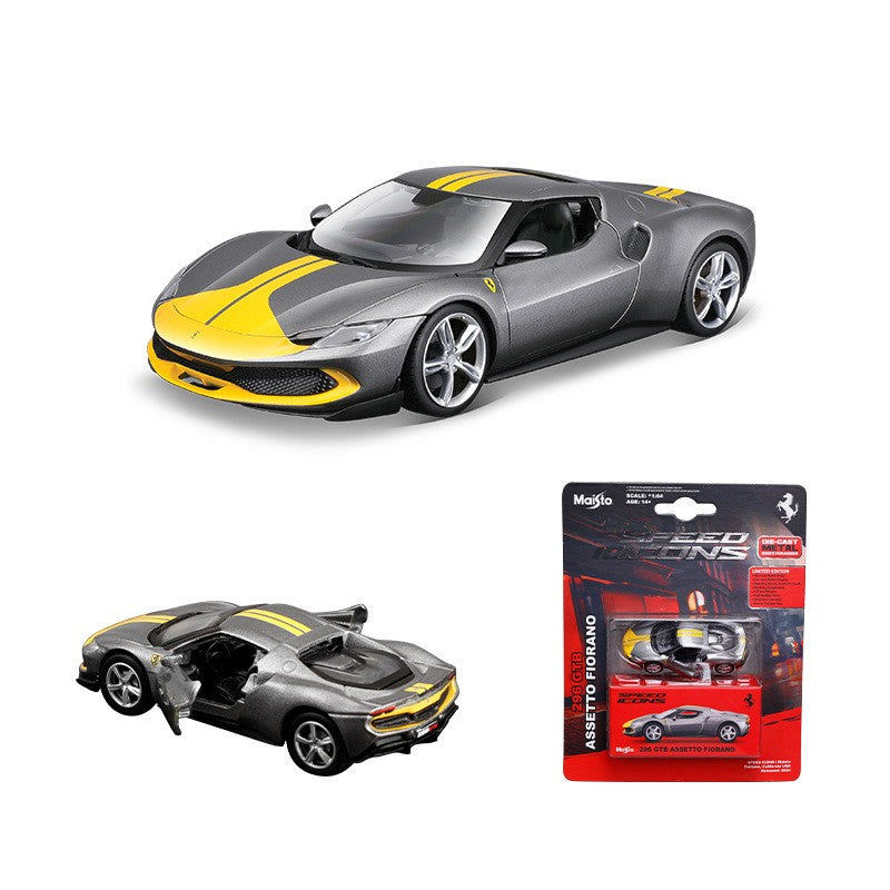 New In Stock Bburago 1:64 Ferrari 812 Competizione Yellow Alloy Miniature Ferrari Datyona Sp3 Sports Diecast Model Custom Toys