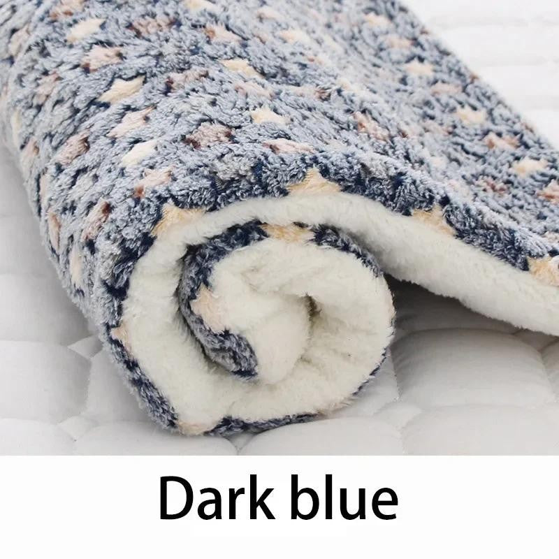 Tapete de Dormir para Pets Cama de Cachorro Cama de Gato Pelo Macio Manta Engrossada Almofada de Lã Casa Lavável Quente Padrão de Urso Manta Suprimentos para Pets