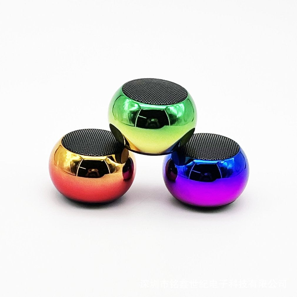 Caixa de som Bluetooth sem fio portátil pequena de metal com subwoofer estéreo e som surround, mini caixa de som Bluetooth externa