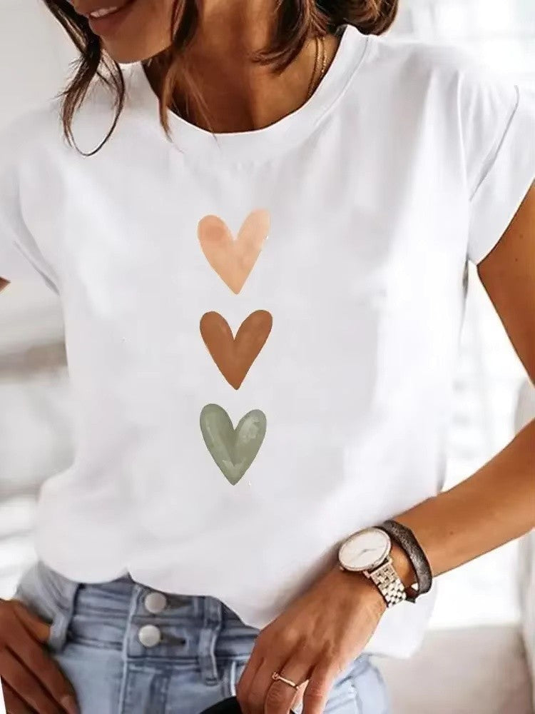 Women'S Festive Deer Christmas Graphic T-ShirtCrew Neck Short Sleeve Casual Top Harajuku Short Sleeve Casual Aesthetic Clothes