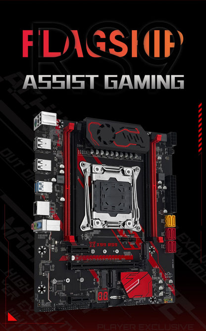 Placa-mãe MACHINIST X99 RS9 LGA 2011-3 Intel Xeon E5 2680 V4 CPU e kit opcional de memória RAM DDR4 16 GB com quatro canais USB3.0