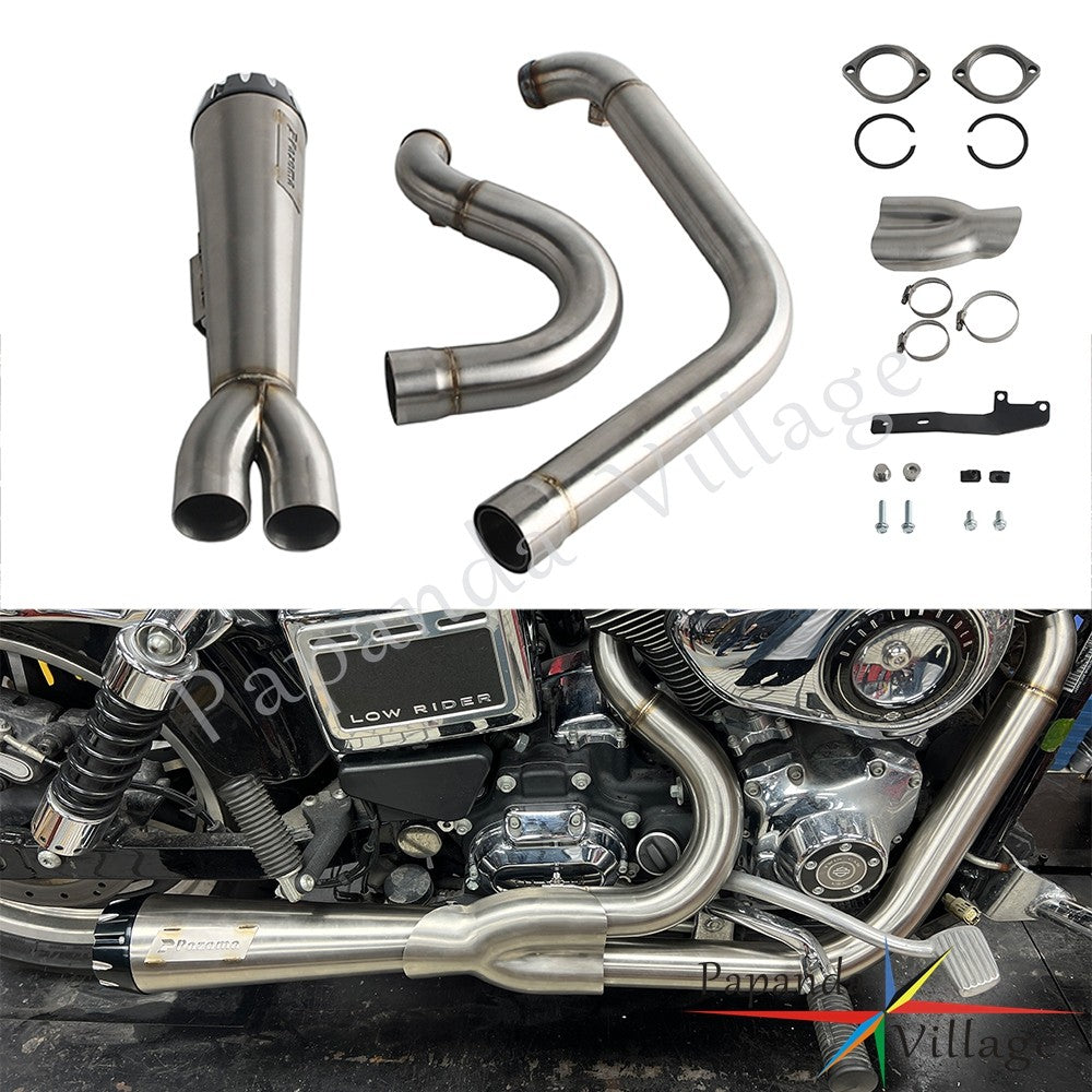Motorcycle Full Exhaust Pipe Exhausts System Mufflers For Harley Dyna Wide Super Glide Fat Street Bob Low Rider FXDF 2006-2017