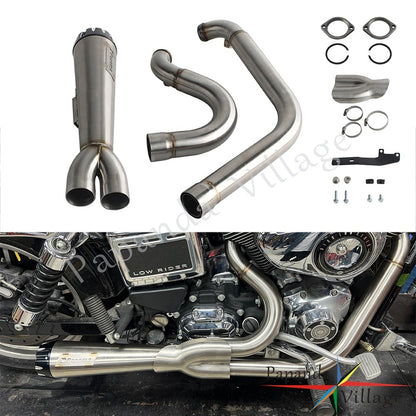 Motorcycle Full Exhaust Pipe Exhausts System Mufflers For Harley Dyna Wide Super Glide Fat Street Bob Low Rider FXDF 2006-2017