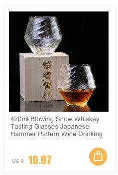 Copo de Uísque Japonês de Gelo para Uísque Puro Copos de Uísque de Montanha 3D Caixa de Presente de Madeira Taça de Conhaque Copo de Vodca Copo de Vinho