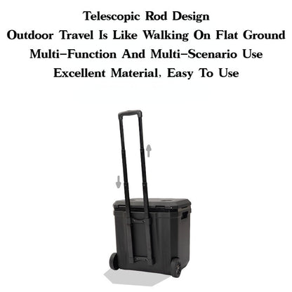 Refrigerador Externo MOUNTAINHIKER 36L com Rodas e Carrinho Incubadora Portátil Caixa Térmica Churrasco Carro Polia Caixa Térmica Caixa Refrigeradora