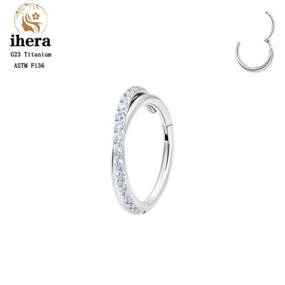 G23 Titânio Anel de Nariz Clicker Orelha Cartilagem Tragus Hélix Daith Brincos Redondos Argolas Zircônia Cúbica 16G Segmento Articulado Joia de Piercing Corporal